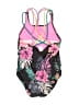 Justice Tropical Black One Piece Swimsuit Size 7 - 8 - photo 2