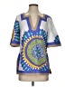 Trina Turk 100% Cotton Graphic Blue Kimono Size S (estimated) - photo 1