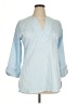 Foxcroft Stripes Blue 3/4 Sleeve Blouse Size 14 - photo 1