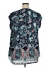 DR2 100% Polyester Paisley Blue Short Sleeve Blouse Size 1X - photo 2