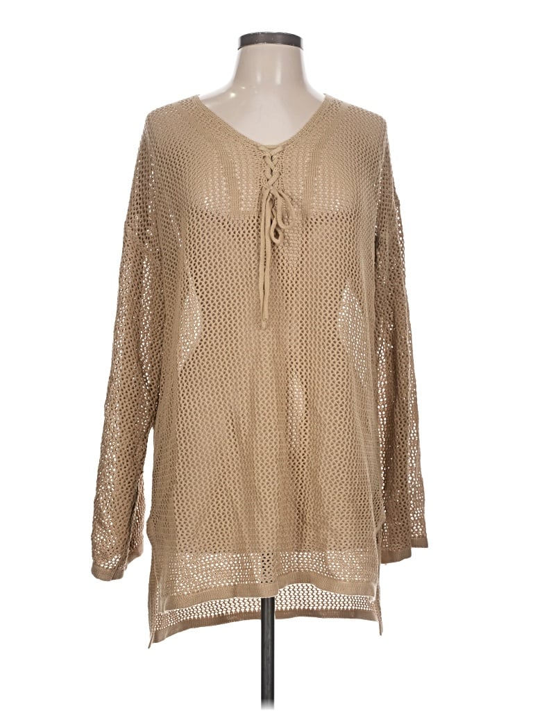 Pre-owned Cupshe Pullover Sweater In Tan