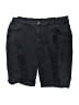 Jeans Solid Black Denim Shorts Size 18 - photo 1