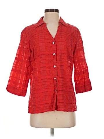 White Stag 3/4 Sleeve Button-Down Shirt (view 1)