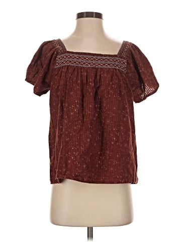 Madewell Square-Neck Smocked Top in Dotted Vines (view 1)
