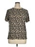 Blooming Jelly Animal Print Tan Short Sleeve Turtleneck Size XL - photo 1