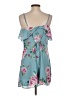 Everly 100% Polyester Floral Teal Casual Dress Size S - photo 2