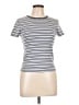SO 100% Cotton Stripes Blue Short Sleeve Turtleneck Size L - photo 1