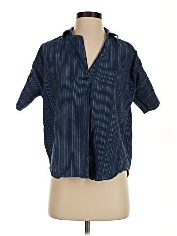 Madewell Courier Button-Back Shirt in Cecile Stripe (view 1)