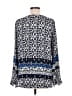 Ann Taylor LOFT 100% Polyester Blue Long Sleeve Blouse Size M - photo 2