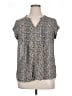 Monday Fun 100% Polyester Gray Short Sleeve Blouse Size XL - photo 1