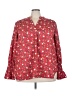 Ellos 100% Polyester Floral Red Long Sleeve Blouse Size 22 - photo 1