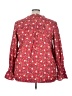 Ellos 100% Polyester Floral Red Long Sleeve Blouse Size 22 - photo 2