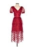Self-Portrait 100% Polyester Red Cocktail Dress Size 4 - photo 1