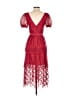 Self-Portrait 100% Polyester Red Cocktail Dress Size 4 - photo 2