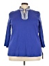 Rafaella 100% Cotton Blue 3/4 Sleeve Top Size 3X - photo 1