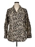 Foxcroft Animal Print Tan Long Sleeve Blouse Size 14 - photo 1