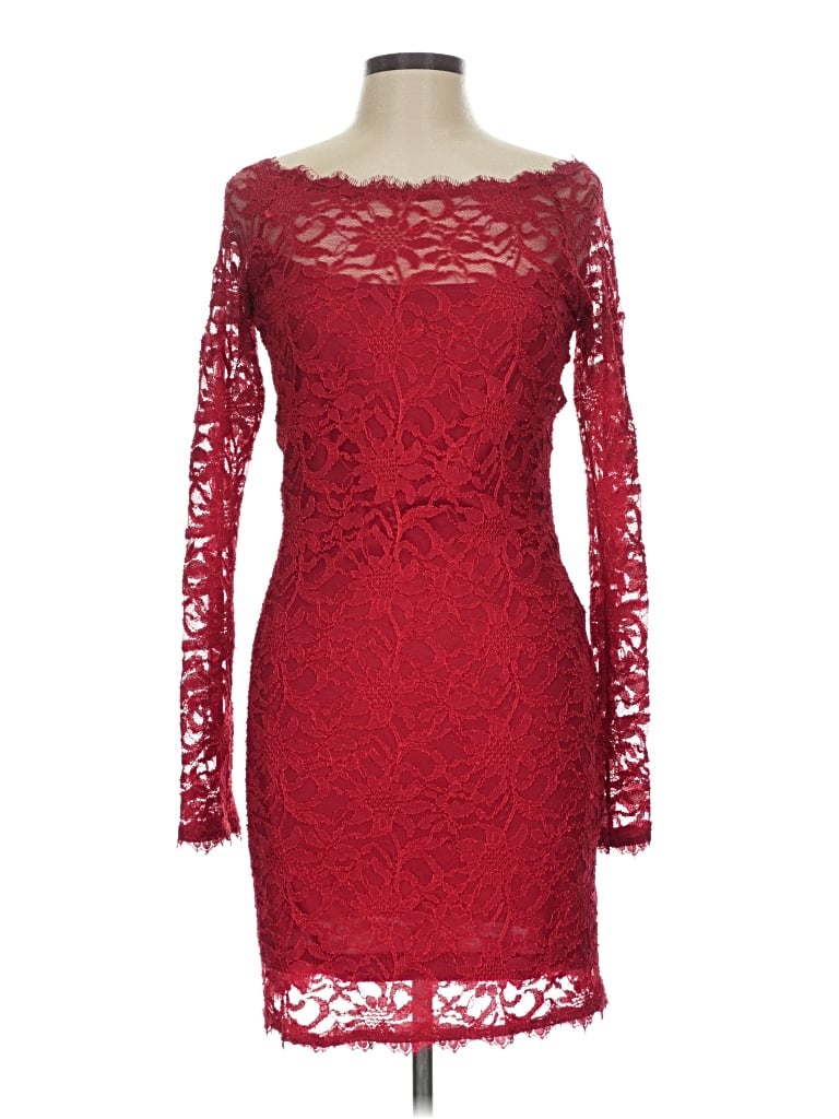 Pre-owned Jump Apparel Cocktail Dress In Burgundy