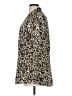 Foxcroft Animal Print Tan Long Sleeve Blouse Size 14 - photo 5