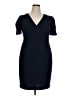 DKNY Solid Blue Cocktail Dress Size 16 - photo 1