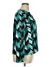 NY Collection Chevron-herringbone Teal Long Sleeve Blouse Size XL - photo 4