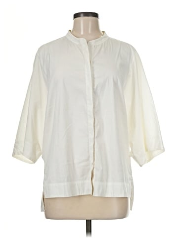 Lafayette 148 New York 3/4 Sleeve Button-Down Shirt (view 1)