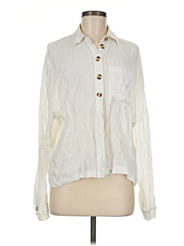 Topshop Long Sleeve Button-Down Shirt (view 1)