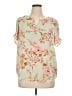 DR2 100% Polyester Floral Green Short Sleeve Blouse Size XL - photo 1