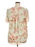 DR2 100% Polyester Floral Green Short Sleeve Blouse Size XL - photo 2