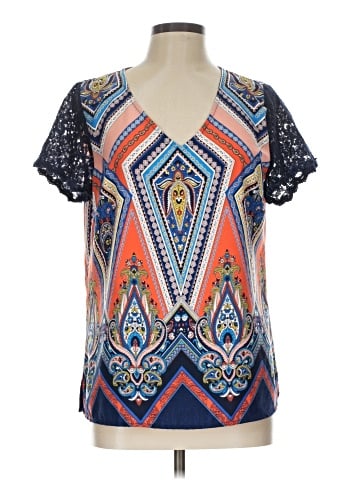 Skies Are Blue Short Sleeve Blouse (view 1)