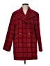 Bill Blass 100% Wool Plaid Red Wool Coat Size 6 - photo 1