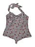 Hot Topic Checkered-gingham Red Black One Piece Swimsuit Size Lg (0) - photo 1