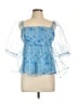 TCEC 100% Polyester Blue Short Sleeve Blouse Size L - photo 1