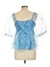 TCEC 100% Polyester Blue Short Sleeve Blouse Size L - photo 2