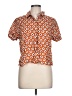 En Thread Print Orange Short Sleeve Blouse Size L - photo 1