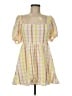 Mable Checkered-gingham Yellow Casual Dress Size M - photo 1