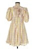 Mable Checkered-gingham Yellow Casual Dress Size M - photo 2
