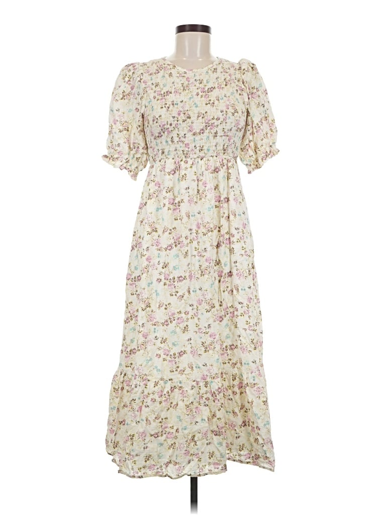 Pre-owned Jacquie The Label Casual Dress In Ivory