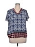 Cato 100% Rayon Blue Short Sleeve Blouse Size XL - photo 1