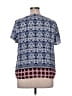 Cato 100% Rayon Blue Short Sleeve Blouse Size XL - photo 2