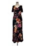 Connected Apparel Floral Black Casual Dress Size 14 - photo 1