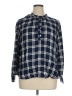 Tolani 100% Viscose Plaid Blue Long Sleeve Blouse Size XL - photo 1