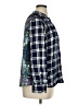 Tolani 100% Viscose Plaid Blue Long Sleeve Blouse Size XL - photo 4