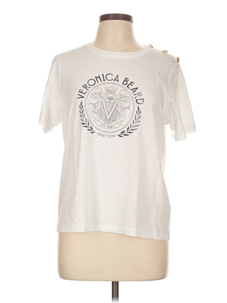 Pre-owned Veronica Beard Short Sleeve T-shirt In Ivory