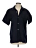 Drifter Solid Black Short Sleeve Button-Down Shirt Size S - photo 1