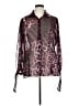 Neiman Marcus 100% Polyester Animal Print Purple Long Sleeve Blouse Size XL - photo 1