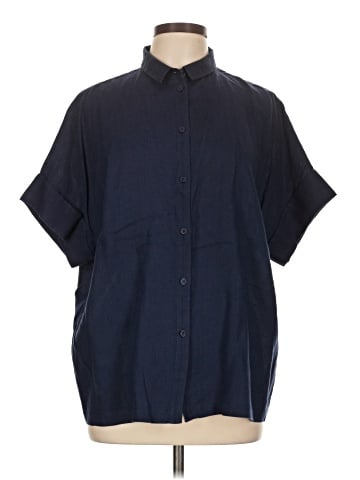 Lafayette 148 New York Short Sleeve Button-Down Shirt (view 1)