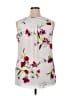 Apt. 9 100% Polyester Floral White Sleeveless Blouse Size XXL - photo 2