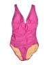J.Crew Color Block Pink One Piece Swimsuit Size 14 - photo 1