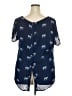 Torrid 100% Polyester Blue Short Sleeve Blouse Size 2X Plus (2) - photo 2