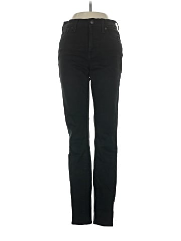 Madewell Tall 9" Mid-Rise Skinny Jeans in ISKO Stay Black&trade; (view 1)